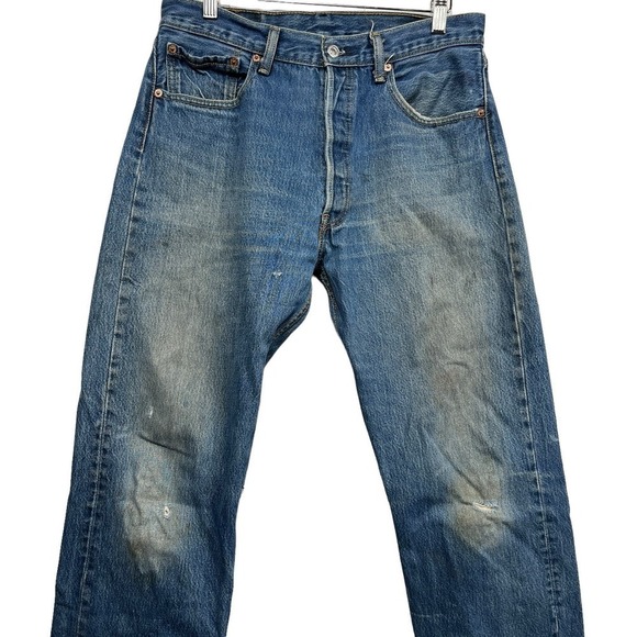 Men’s Levi’s 501 Blue Jeans / Size - W33 X L38 - Picture 3 of 7